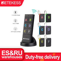 Retekess TH104 Wireless Key Finder RF Key Locator Pet Tracker Wallet Tracker Remote Control 1 RF Transmitter 6 Receiver