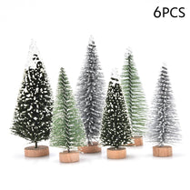1/5/6 Pcs Miniature Christmas Tree Small Artificial Sisal Snow Landscape Architecture Trees for Christmas Crafts Tabletop Decor