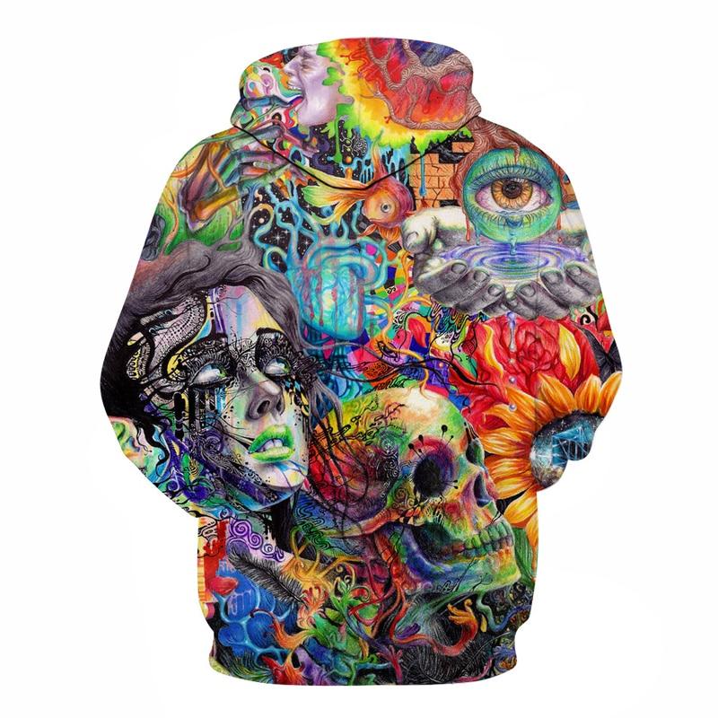 Paint Skull 3D Printed Hoodies Men Women Sweatshirts