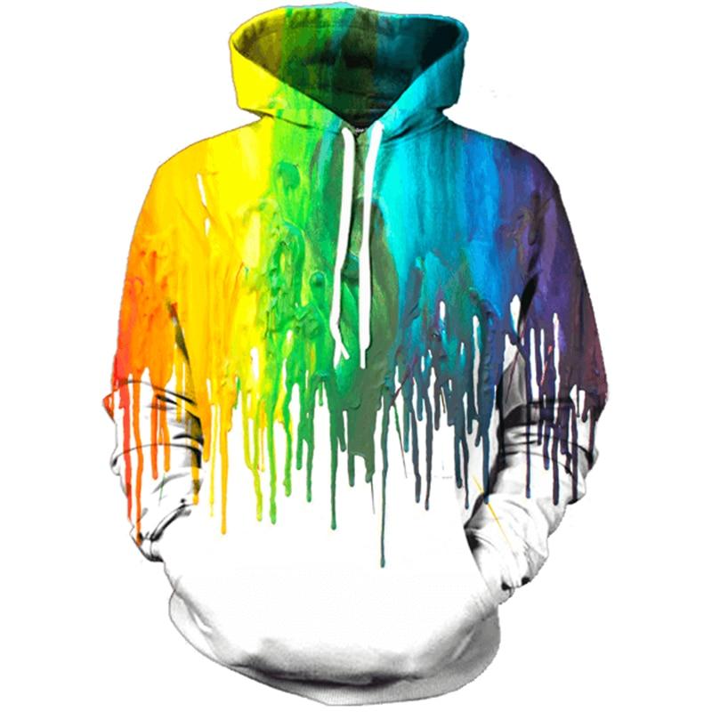 3D Rainbow Hoodies Men Women Oil Painting Printed Sweatshirts