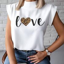 Women Elegant Lips Print blouse shirts 2020 Summer Casual Stand Neck Pullovers tops Ladies Fashion cute Eye Short Sleeve Blusa eprolo