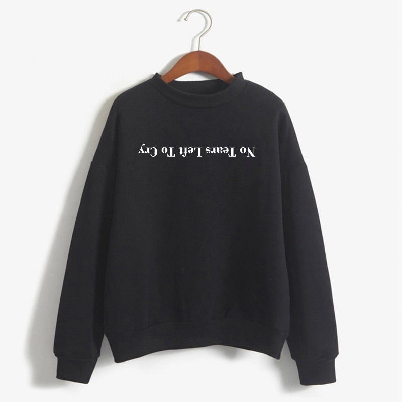 Ariana Grande Sweatshirt No Tears Left To Cry Hoodie Women Print Harajuku God Is A Woman Sweatshirts Pullover Cewneck Warm Tops
