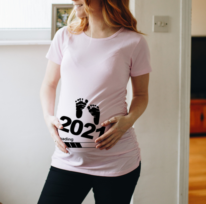 Baby Loading  2021 Printed Pregnant T Shirt Maternity Short Sleeve T-shirt Pregnancy Announcement Shirt New Mom Tshirts Clothes