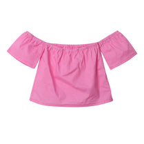 Baby Girls Blouses Fashion Toddler Infant Baby Kids Girls Off-shoulder Shirt Tops