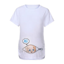 Women Maternity Short Sleeve Cartoon Letter Print Tops Pregnan ropa mujer Clothes For Pregnant Women breastfeeding D4