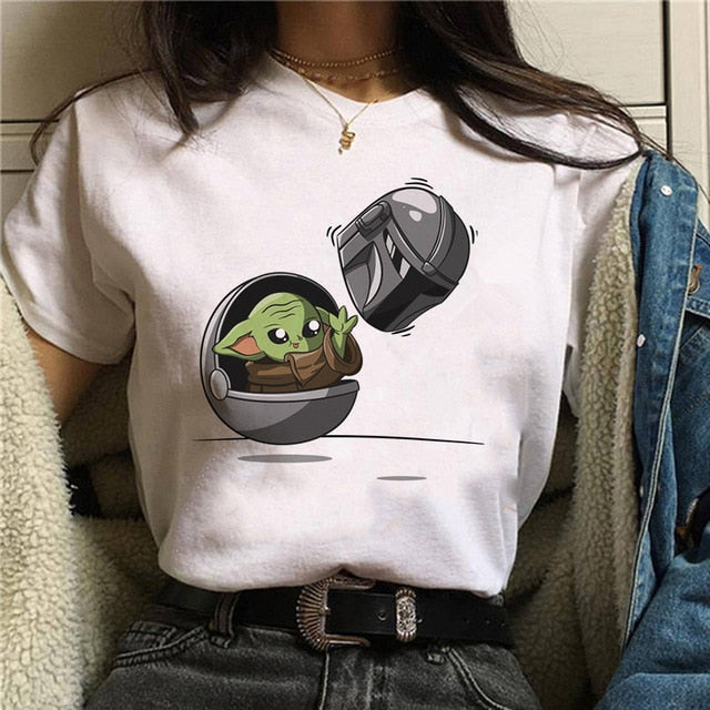 Baby Yoda Mandalorian T Shirt Men/women Harajuku Star Wars T-shirt moive graphic tees men unisex Tshirt Male 80s Top
