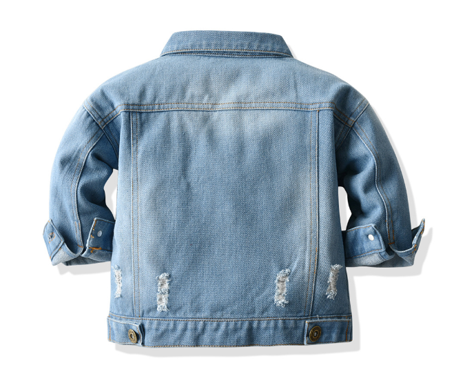 Top Spring Autumn Kids Casual Jacket Girls Ripped Holes Jeans Coats Little Boys Girls Denim Outerwear Costume