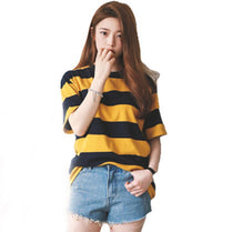 Women stripe T-Shirt Streetwear Oversized TShirt Casual shirts clothes summer Loose Hipster Tops Tees O-neck Short Sleeve Female
