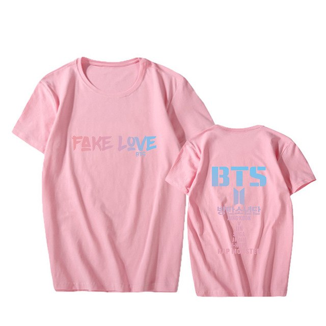 KPOP BTS Bangtan Boys Album Love Yourself Tear FAKE LOVE O-Neck Hip Hop Tshirt T Shirts Short Sleeve Tops T-shirt