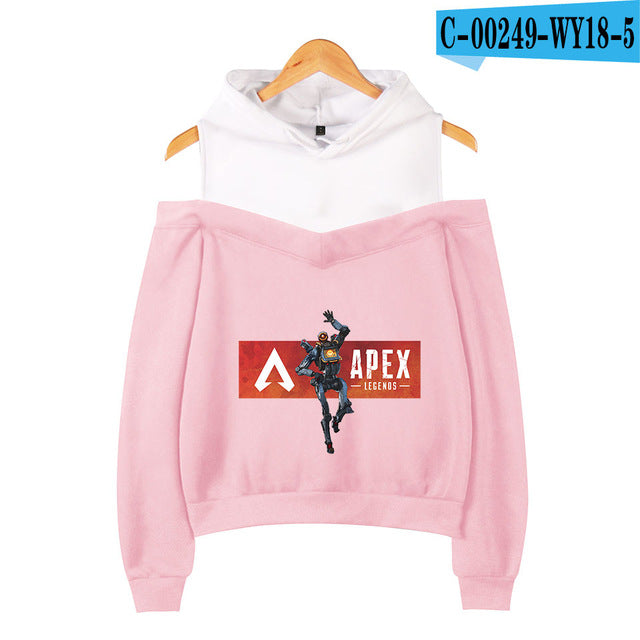 Apex Legends Print Hoodies Sweatshirts Women Sleeve Off-Shoulder Exclusive