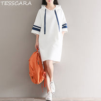 Summer Dress With Hood Female Casual Hoodies & Sweatshirts Vestidos Robe Femme Korean Sweatshirt Sundress eprolo