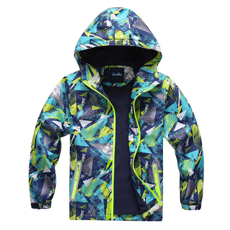 Spring Boys Girls Jackets Kids Boys Outerwear Waterproof Windproof Hoodies Jackets For Children's Polar Fleece Coat