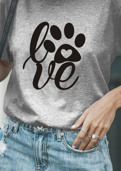 Love Paw T-Shirt Tee Women funny graphic tshirt tumblr aesthetic clothes graphic camisetas art girls tees t shirts street style