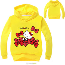 Classic Cartoon Hello Kitty Printing Hoodies Long Sleeve Casual Cotton Autumn Sweatshirts Cute Baby Gifts Clothing For Children