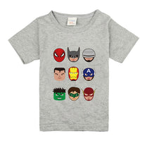 Kids Boys T Shirts Marvel Iron Man Spiderman Batman Superhero Print Children Summer Cotton Shorts Baby Boys Girls tops T shirt