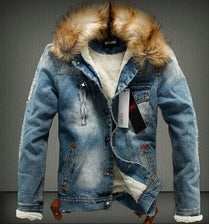 Men Thick Style Jeans Jacket Coat