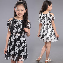 Teenage Girl Dresses Summer Children's Clothing Kids Flower Dress Chiffon Princess Dresses For Age 7 8 9 10 11 12 Years eprolo