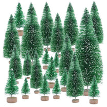6.5cm to 16cm Small Decorated Christmas Tree Fake Pine Tree Mini Artificial Christmas Tree Santa Snow Home Decoration
