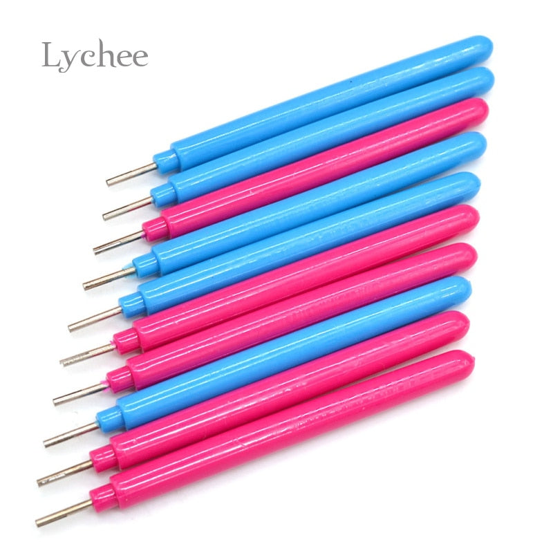 Lychee Life 10pcs Paper Craft Tool Quilling Paper Pen DIY Assorted Color Origami Scrapbooking Slotted Paper Quilling Tool Random