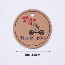 100pcs Thank you with Red Heart Kraft Gift Tags Wedding Party Paper Hang Tags Price Label Hang Tag Cards webstore.myshopbox.net