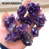 Natural Raw Amethyst Quartz Purple Crystal Cluster Healing Stones Specimen Home Decoration Crafts Decoration Ornament webstore.myshopbox.net