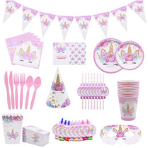 Unicorn Disposable Tableware Unicorn Party Supplies Paper Plate Cups Napkins Unicorn Birthday Party Decoration Baby Shower Girl webstore.myshopbox.net