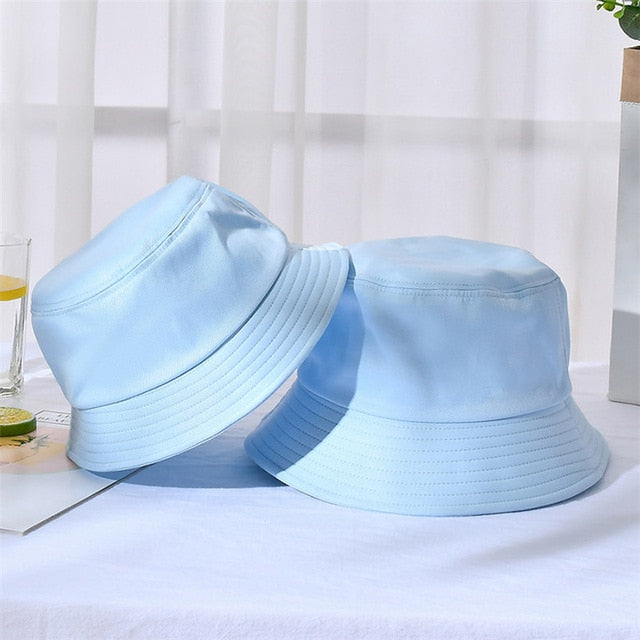 New Unisex Cotton Bucket Hats Women Summer Sunscreen Panama Hat Men Pure Color Sunbonnet Fedoras Outdoor Fisherman Hat Beach Cap webstore.myshopbox.net