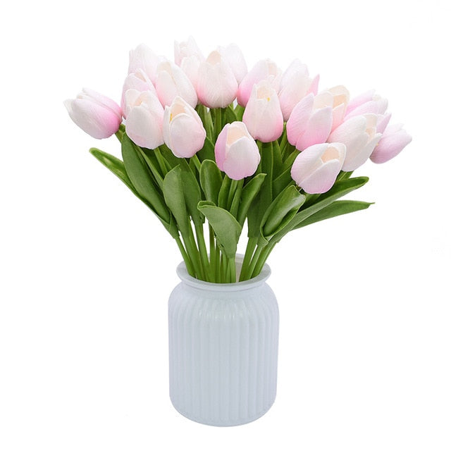 10/30pcs Tulip Artificial Flowers Real Touch Flowers Wedding Decor Simulation Bride Bouquets Pu Tulips for Home Party Vase Decor