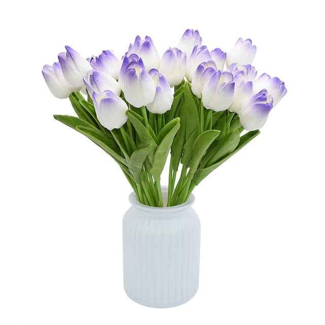 10/30pcs Tulip Artificial Flowers Real Touch Flowers Wedding Decor Simulation Bride Bouquets Pu Tulips for Home Party Vase Decor