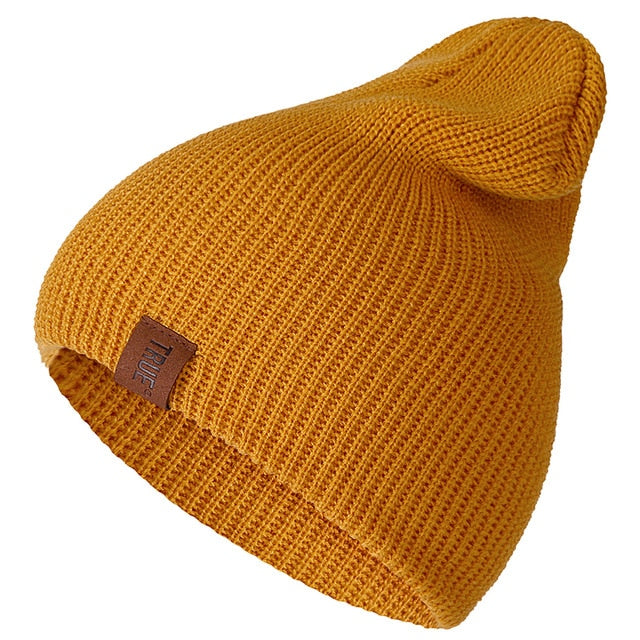 1 Pcs Hat PU Letter True Casual Beanies for Men Women Warm Knitted Winter Hat Fashion Solid Hip-hop Beanie Hat Unisex Cap webstore.myshopbox.net
