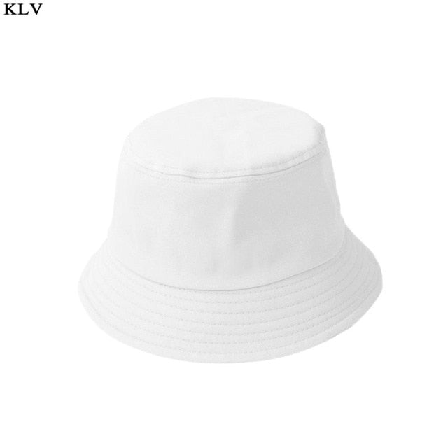 Korean Adult Kids Summer Foldable Bucket Hat Solid Color Hip Hop Wide Brim Beach UV Protection Round Top Sunscreen Fisherman Cap