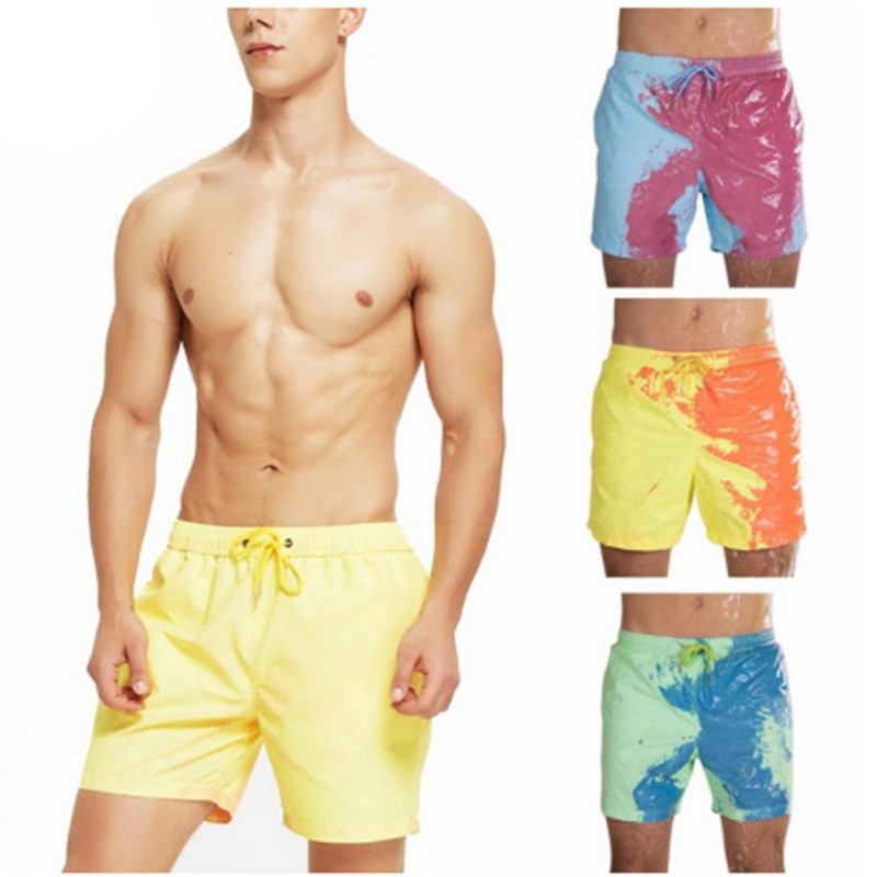 Magical Change Color Board Shorts Summer Men Swimming Trunks Swimwear Swimsuit Quick Dry Bathing Shorts Beach Pant Dropshipping