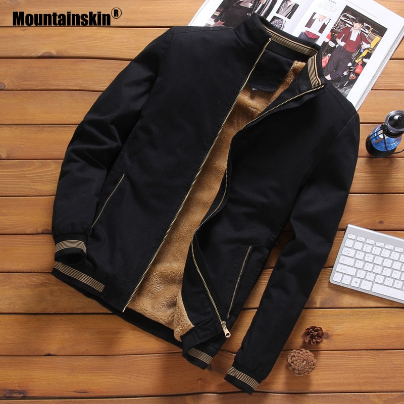 Mountainskin Fleece Jackets Mens Pilot Bomber Jacket Warm Male Fashion Baseball Hip Hop Coats Slim Fit Coat Brand Clothing SA690 webstore.myshopbox.net