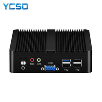YCSD Fanless Mini PC Dual LAN Celeron N2810 J1900 Mini Computer 2*Gigabit LAN Windows 7 10 WIFI USB Desktop Micro Htpc Nuc Ps