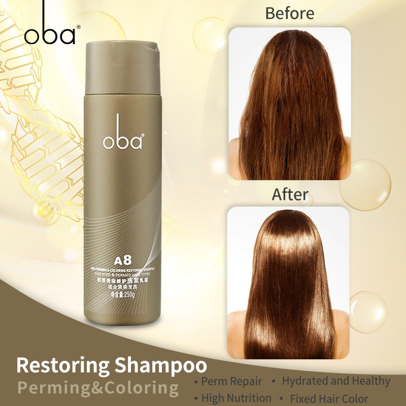 Oba Salon Perm Repair Shampoo Cream Hair Dyeing Damage Care Triple Lotion Nourishing 250g Professional Unisex （A8）