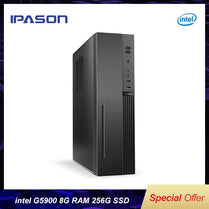 Intel Desktop PC IPASON Cheapest Core G5900 Fanless Mini PC Windows10 Barebone Computer DDR4 8G 255G SSD HTPS WiFi VGA