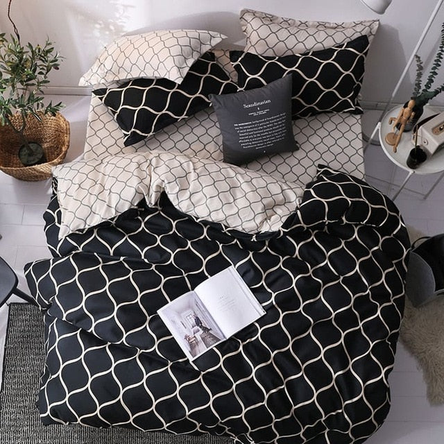LOVINSUNSHINE Luxury Bedding Set Super King Duvet Cover Sets Marble Single Queen Size Black Comforter Bed Linens Cotton xx14#