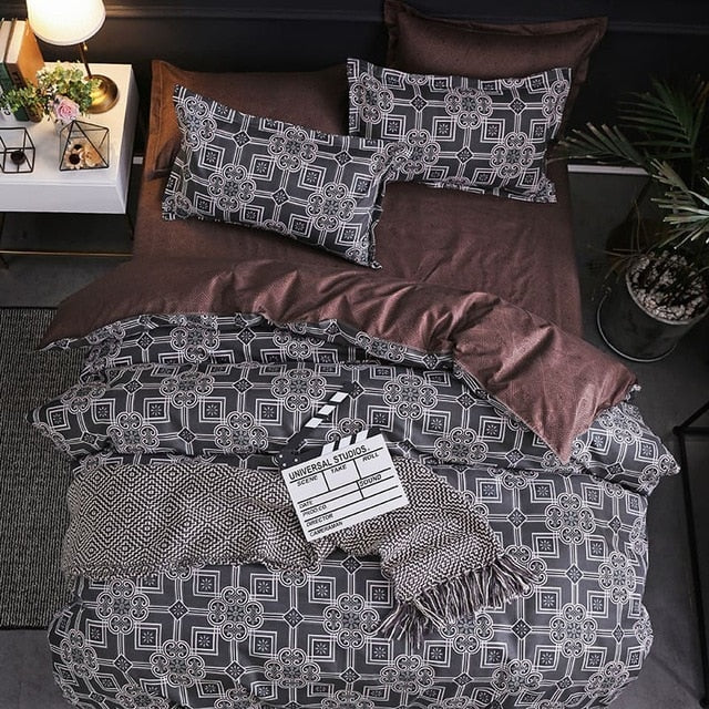 LOVINSUNSHINE Luxury Bedding Set Super King Duvet Cover Sets Marble Single Queen Size Black Comforter Bed Linens Cotton xx14#