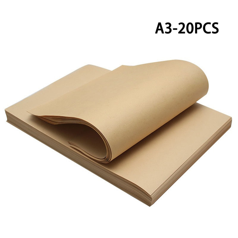 20 Pcs A3 Size Brown Kraft Paper Gift Box And Flower Wrapping Paper Diy Hand Painted Graffiti And Printing Paper Envelope Paper