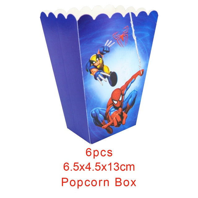 Spiderman Birthday Party Decoration Paper Plate Cup Napkin Banner/Flag Candy Box Straw Tableware Set Baby Shower Party Supplies webstore.myshopbox.net