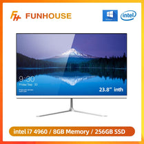 Funhouse 23.8Inch Office Desktop All-In-One PC/1080P Intel Core I7 4960 8G RAM 256G SSD ROM Intel HD Graphics Office Computer PC