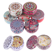 1Pc Scented candles with flowers Tin Can Fragrance Handmade Scented Candle Natural Soy Wax Home Decoration