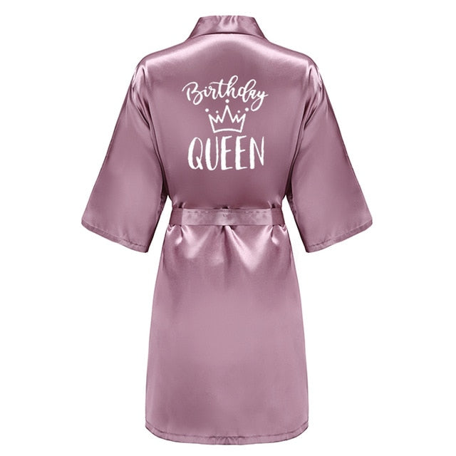 Birthday Queen&Squad Party Robe Satin Women Princess Favor Ladies Dressing Gift kimono webstore.myshopbox.net
