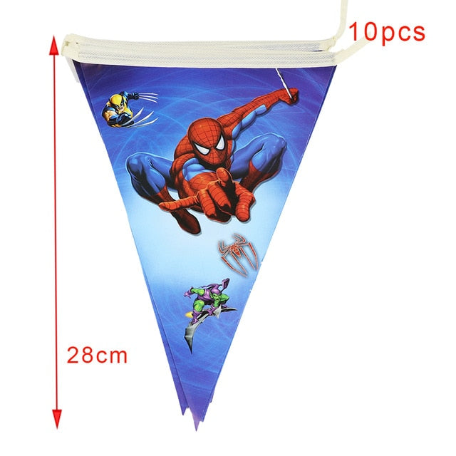 Spider man Party supplies Set Box Napkins Plates Tablecloth Cups Knives Forks Spoons Spiderman Birthday Party Decoration Kids