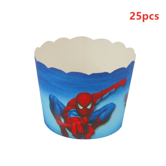 Spider man Party supplies Set Box Napkins Plates Tablecloth Cups Knives Forks Spoons Spiderman Birthday Party Decoration Kids