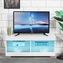 39 Inch M Size TV Cabinet with LED Light TV Stand Living Room Furniture High Gloss TV Unit Console Home Furnishings US Shipping