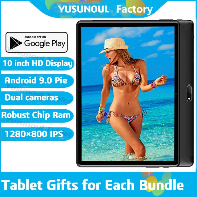 2021 Google Play 10 inch Tablet PC 1280*800 IPS HD Resolution Android 9.0 Pie Dual Cameras Rear 5.0 MP Dual Sim wifi планшет Pad