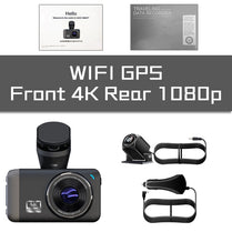 VVCAR D530 Car DVR Camera 4K+1080P Video Recorder WIFI Speed N GPS Dashcam Dash Cam Car registrar Spuer Night Vision