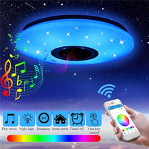 Modern LED RGB Ceiling Lights for Living Room Music Ceiling Lamp With Bluetooth Speaker Dimmable Bedroom Indoor Ceiling Lighting