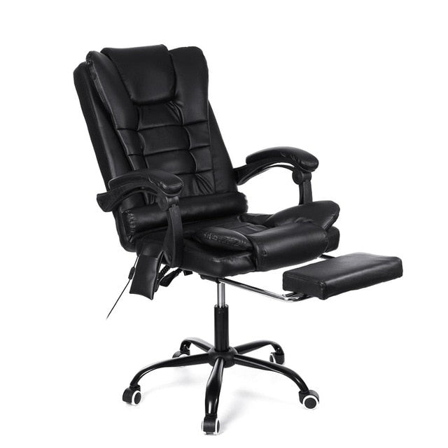 Computer Office Executive Chair Ergonomic Leather Reclining Office Furniture Lift Computer Gaming Chair Armchair with Footrest